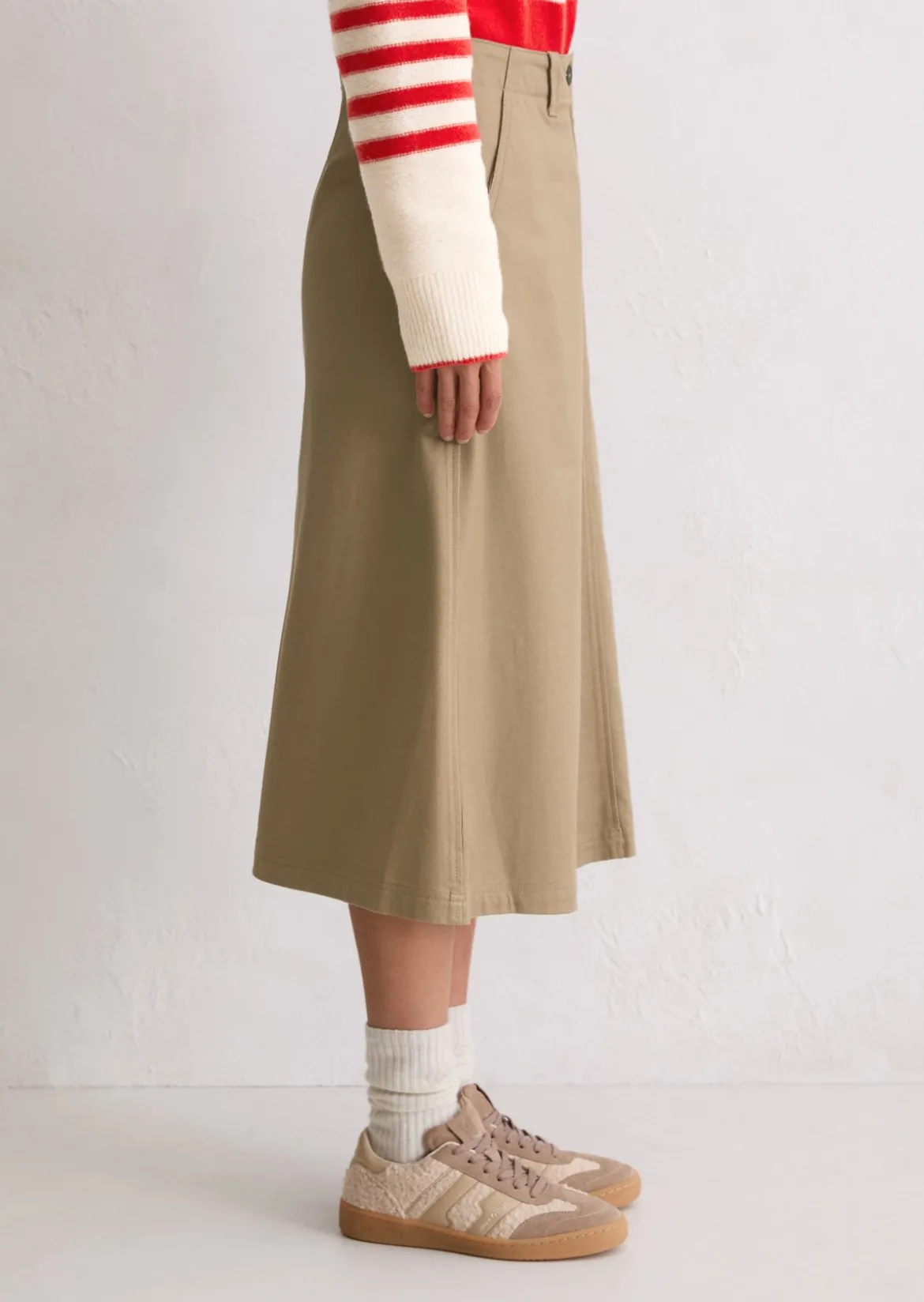 Midirock A-Shape aus Organic Cotton-Lyocell-Stretch