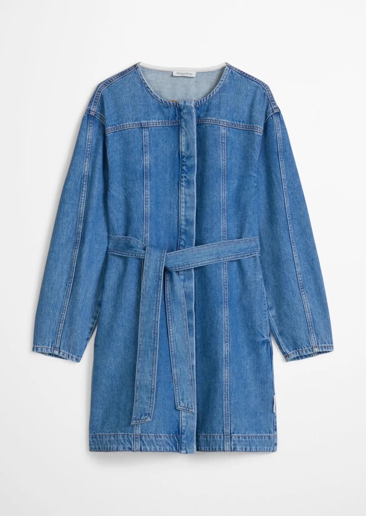 Mini-Jeanskleid flared mit Ananasblattfasern