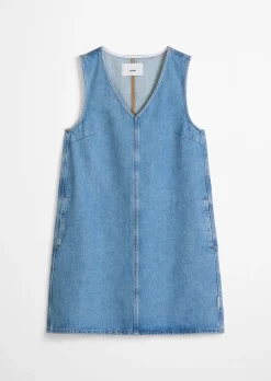 Mini-Jeanskleid loose mit Ananasblattfasern
