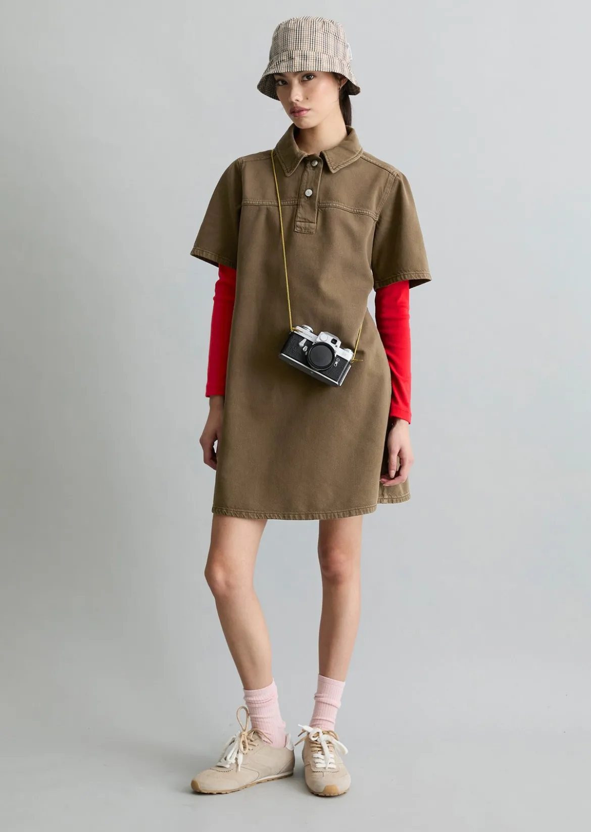 Minikleid flared aus Organic-Cotton-Lyocell-Twill
