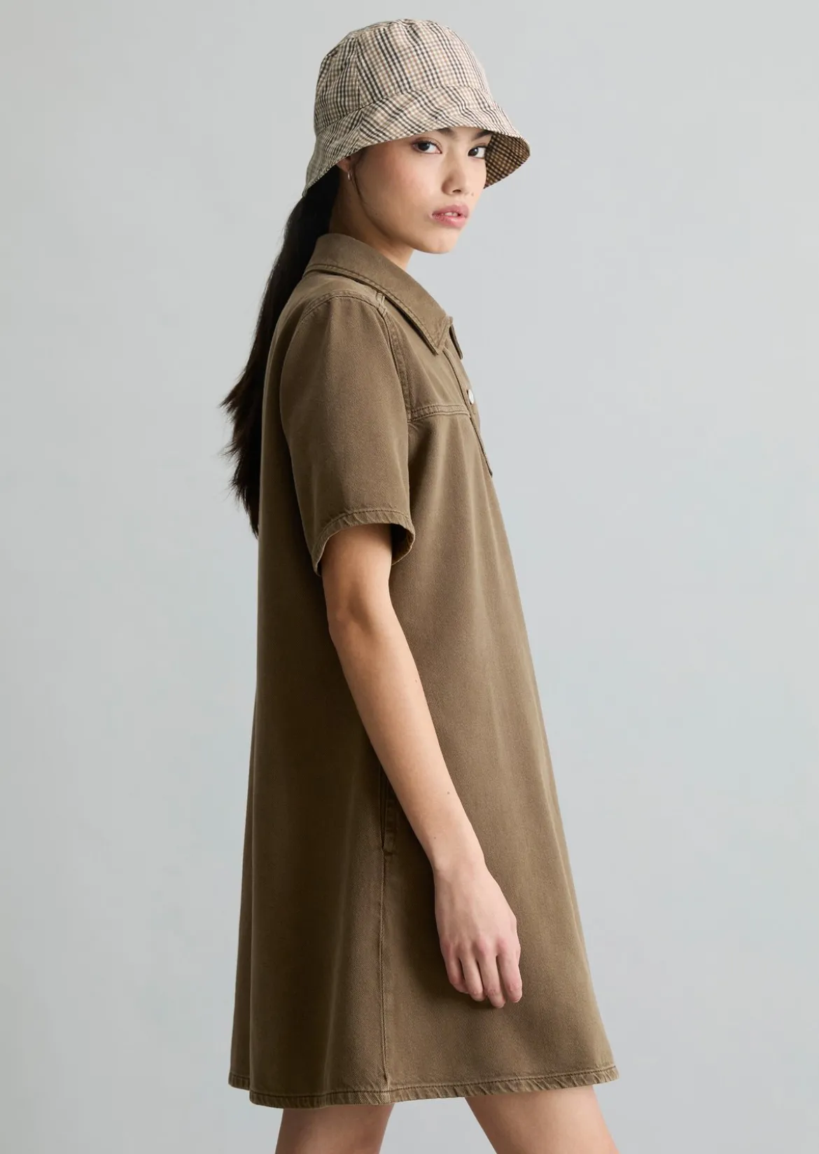 Minikleid flared aus Organic-Cotton-Lyocell-Twill