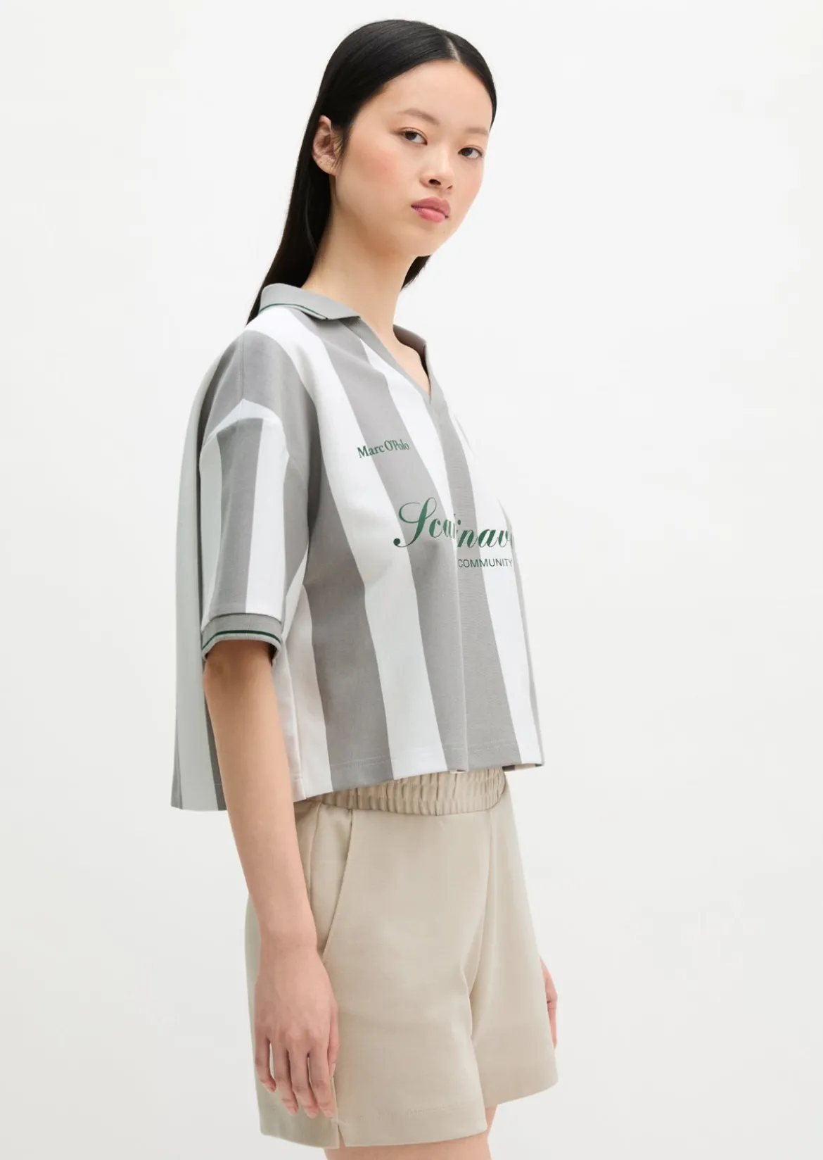 MOP Club '67 Football Trikot Shirt, Cropped, Striped aus Organic Cotton-Mix