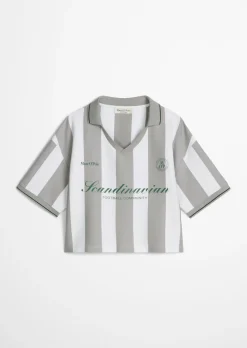 MOP Club '67 Football Trikot Shirt, Cropped, Striped aus Organic Cotton-Mix