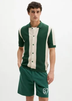MOP Club '67 Knitted Shirt, Striped mit strukturierten Blockstreifen