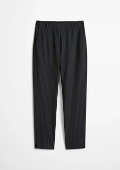 Nadelstreifen-Hose Model Malin slim aus garngefärbtem Organic-Cotton-Viskose-Mix