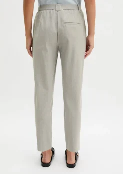 Nadelstreifen-Hose Model Malin slim aus garngefärbtem Organic-Cotton-Viskose-Mix