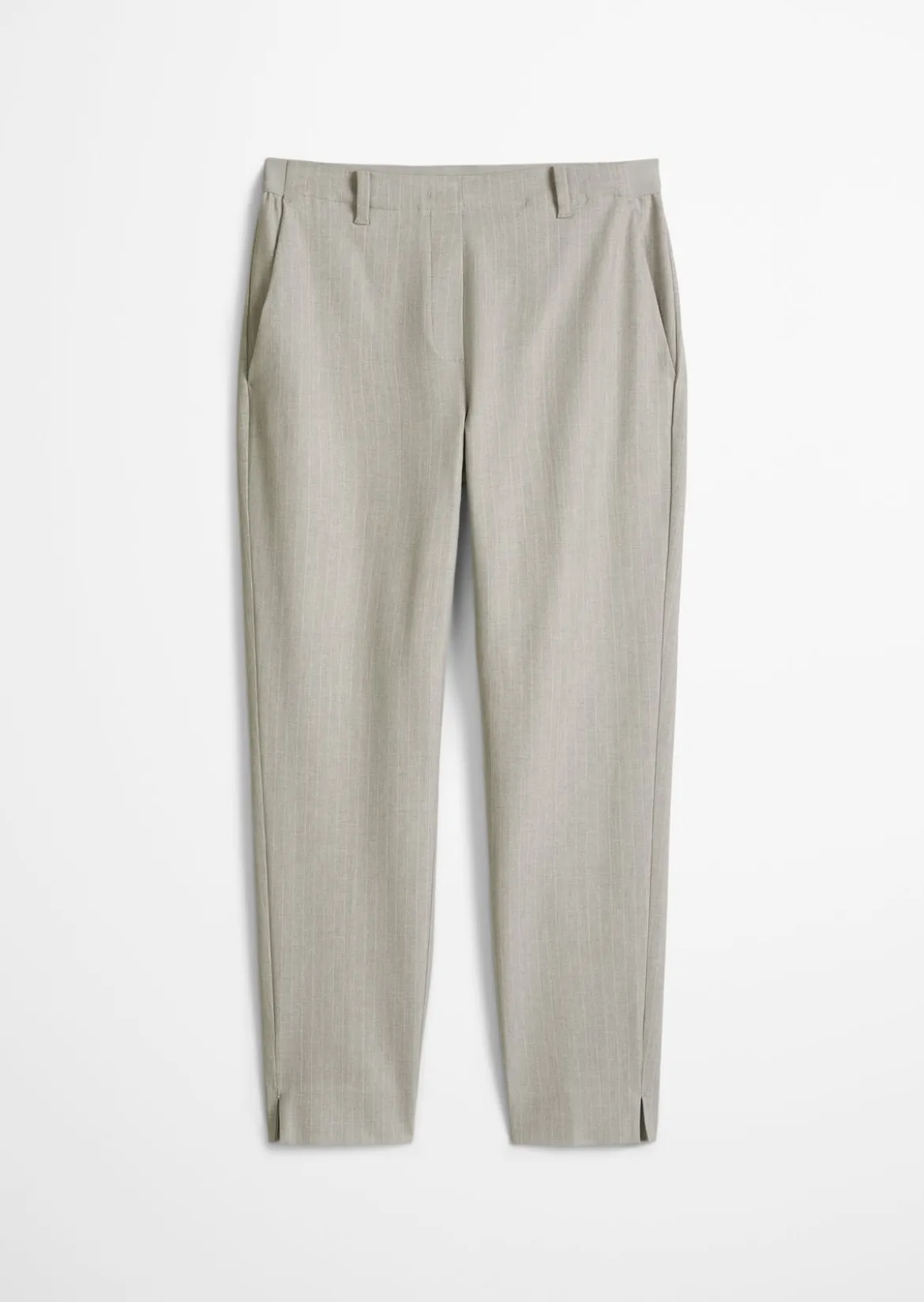 Nadelstreifen-Hose Model Malin slim aus garngefärbtem Organic-Cotton-Viskose-Mix