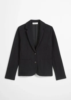 Nadelstreifen-Jerseyblazer regular aus Organic-Cotton-Mix
