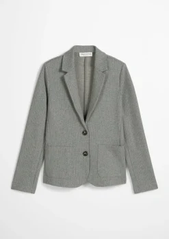 Nadelstreifen-Jerseyblazer regular aus Organic-Cotton-Mix