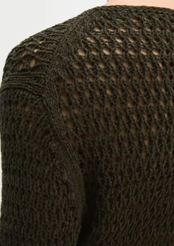 Netzpullover regular aus Bio-Baumwolle-Mix
