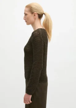 Netzpullover regular aus Bio-Baumwolle-Mix
