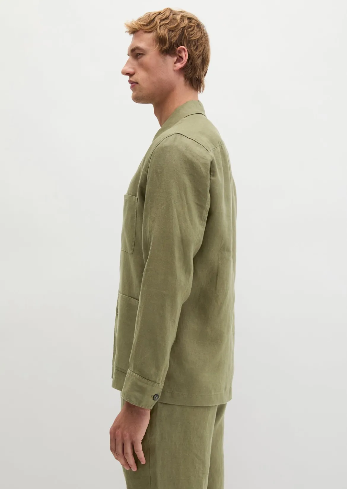 Overshirt im Sakko-Stil aus reinem Leinen