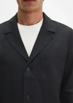 Overshirt im Sakko-Stil aus reinem Leinen
