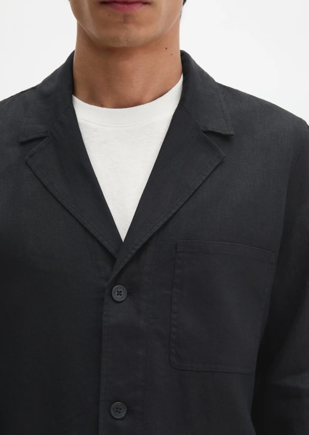 Overshirt im Sakko-Stil aus reinem Leinen