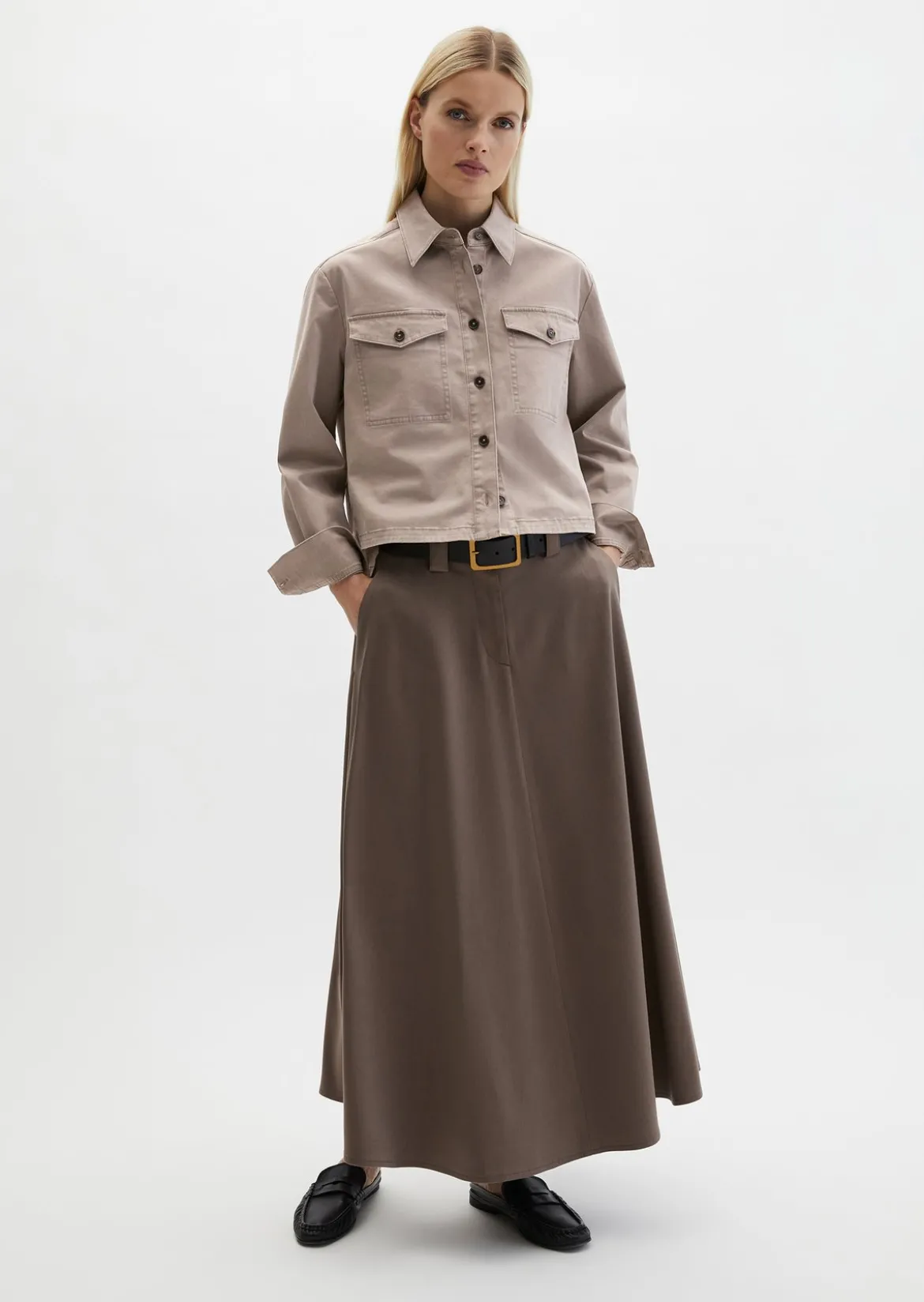 Overshirt oversize aus Brushed Cotton Twill