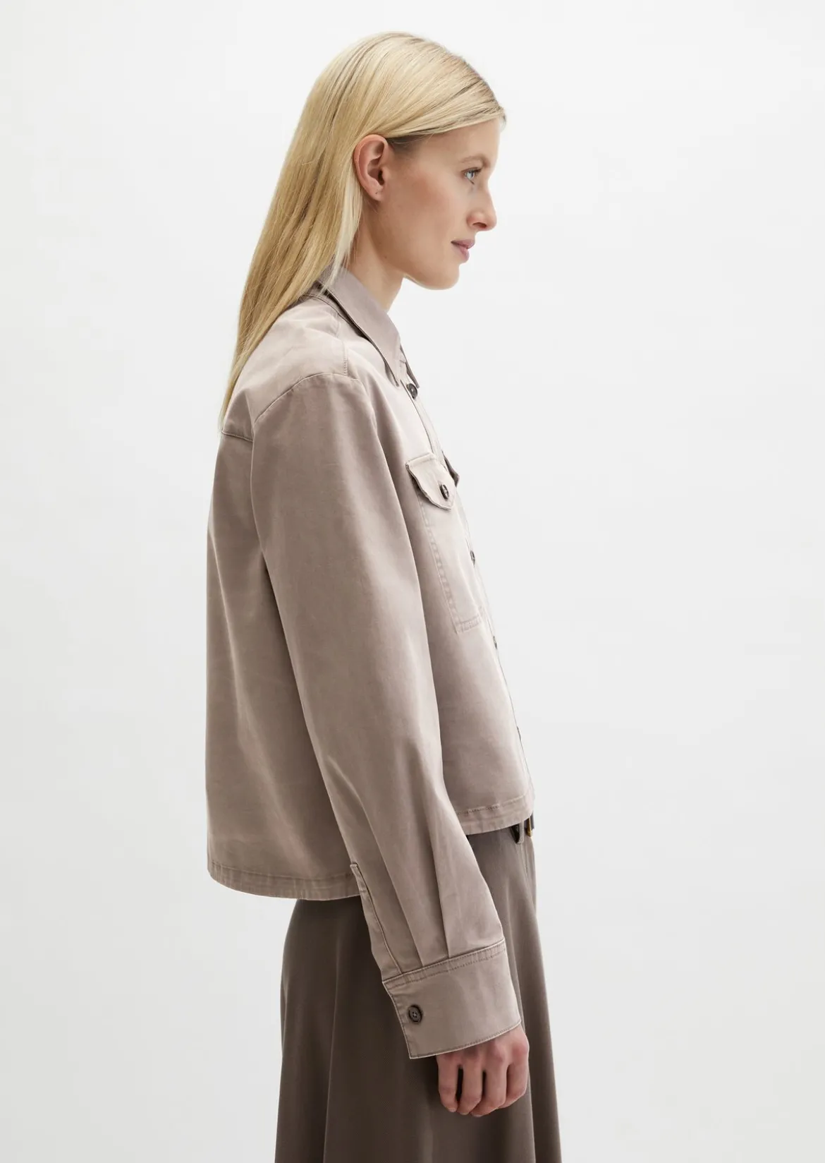 Overshirt oversize aus Brushed Cotton Twill