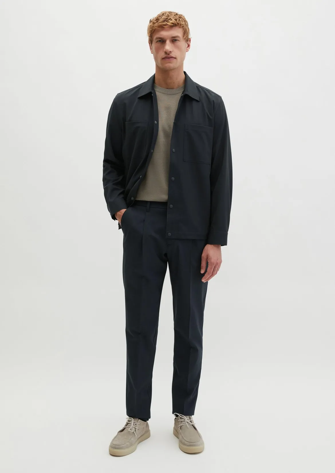 Overshirt Travel Collection aus dehnbarem Tech Wool Blend