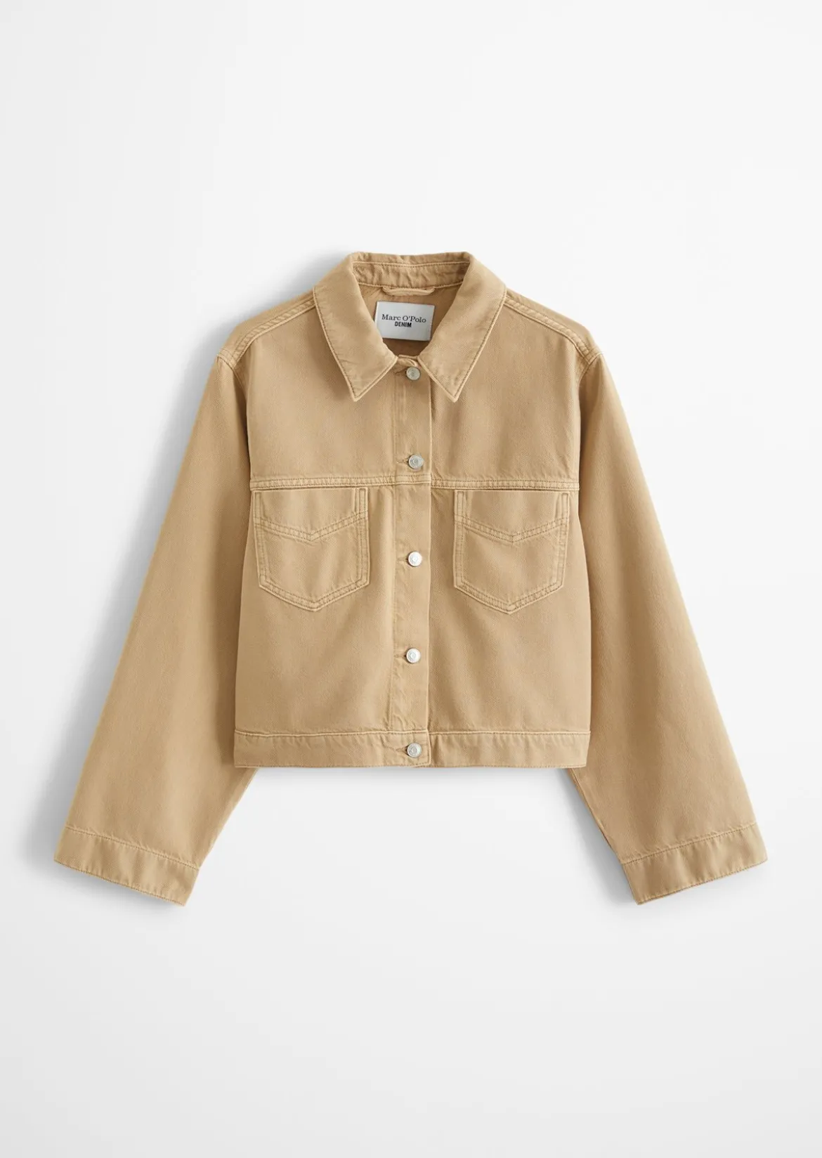 Oversize-Jeansjacke cropped aus Organic-Cotton-Lyocell-Mix