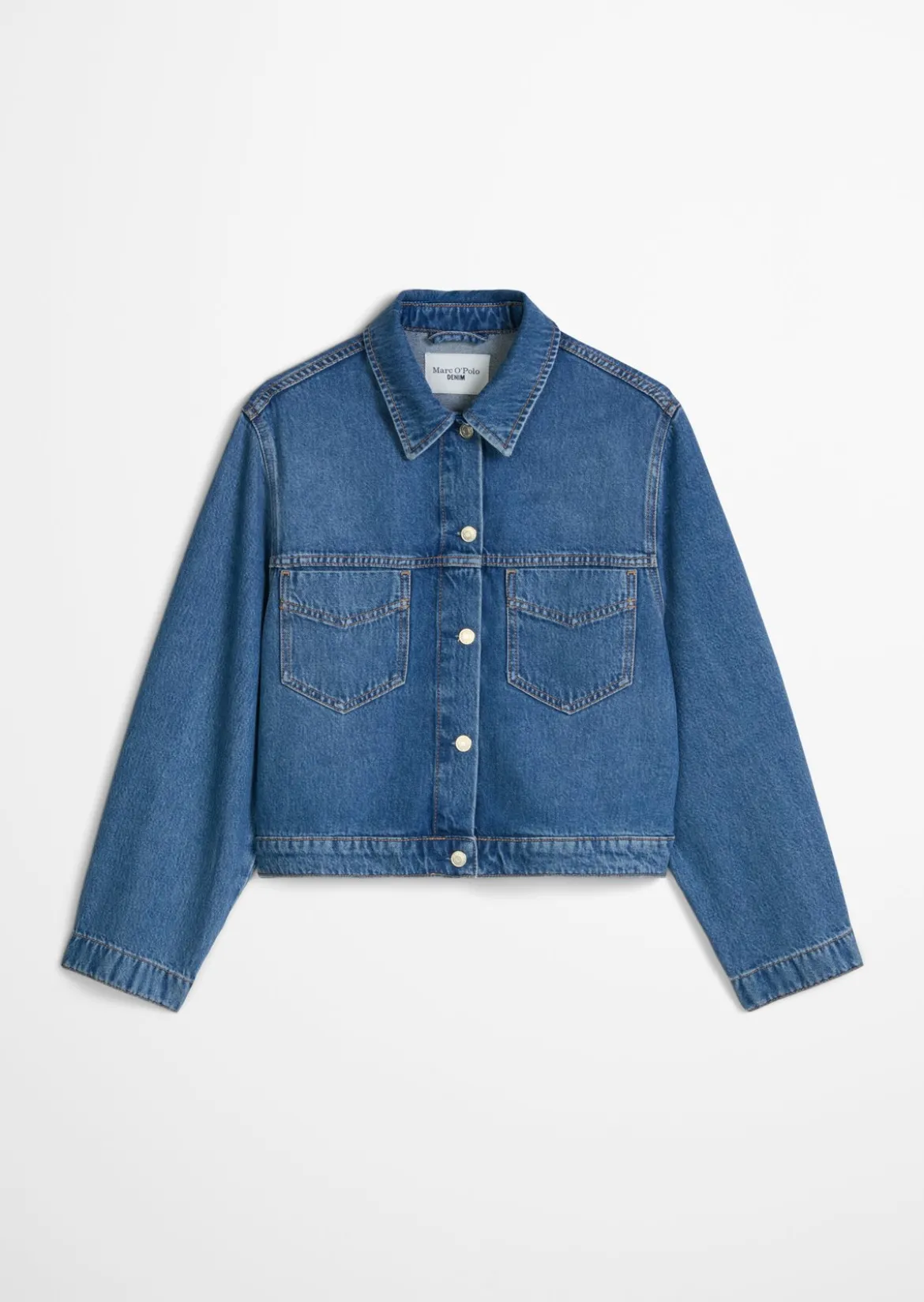 Oversize-Jeansjacke cropped aus Organic-Cotton-Lyocell-Mix