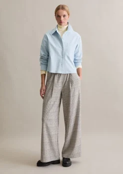Oxford-Bluse cropped aus Organic Cotton