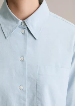 Oxford-Bluse cropped aus Organic Cotton