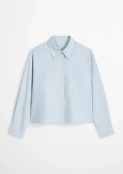 Oxford-Bluse cropped aus Organic Cotton