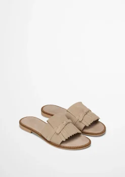 Pantolette Model Babette aus weichem Veloursleder
