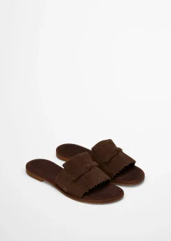 Pantolette Model Babette aus weichem Veloursleder