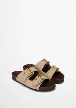 Pantolette Model Floria aus weichem Veloursleder
