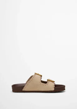 Pantolette Model Floria aus weichem Veloursleder
