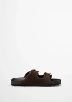 Pantolette Model Floria aus weichem Veloursleder