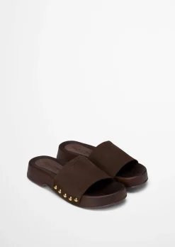 Pantolette Model Mary aus weichem Veloursleder
