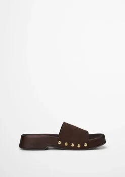 Pantolette Model Mary aus weichem Veloursleder