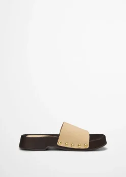 Pantolette Model Mary aus weichem Veloursleder