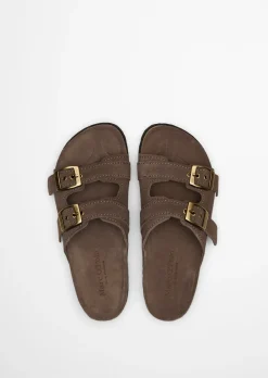 Pantolette Model Quinn aus weichem Veloursleder