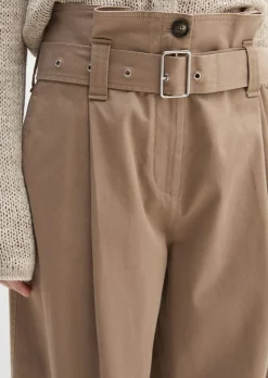 Paperbag-Pants straight aus Lyocell-Organic-Cotton-Stretch