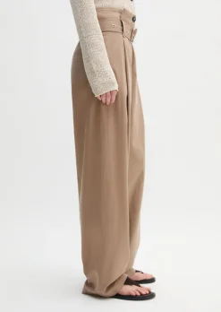 Paperbag-Pants straight aus Lyocell-Organic-Cotton-Stretch