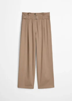 Paperbag-Pants straight aus Lyocell-Organic-Cotton-Stretch