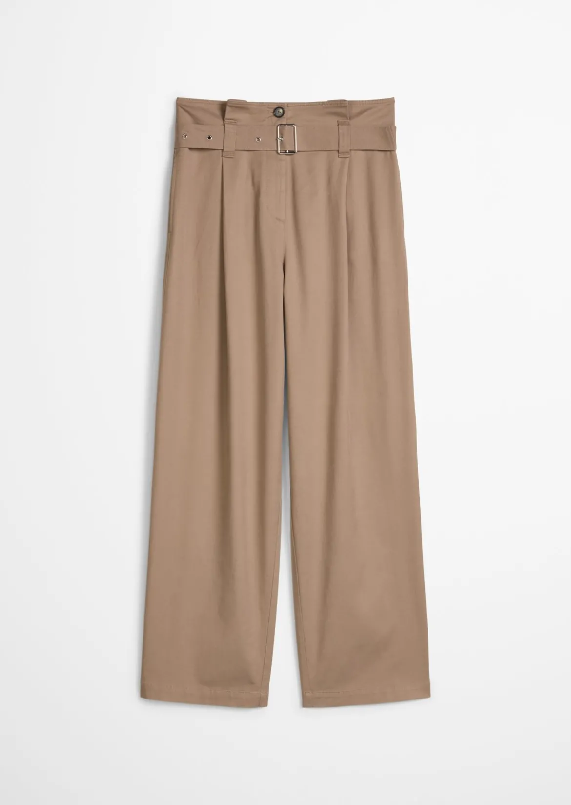 Paperbag-Pants straight aus Lyocell-Organic-Cotton-Stretch