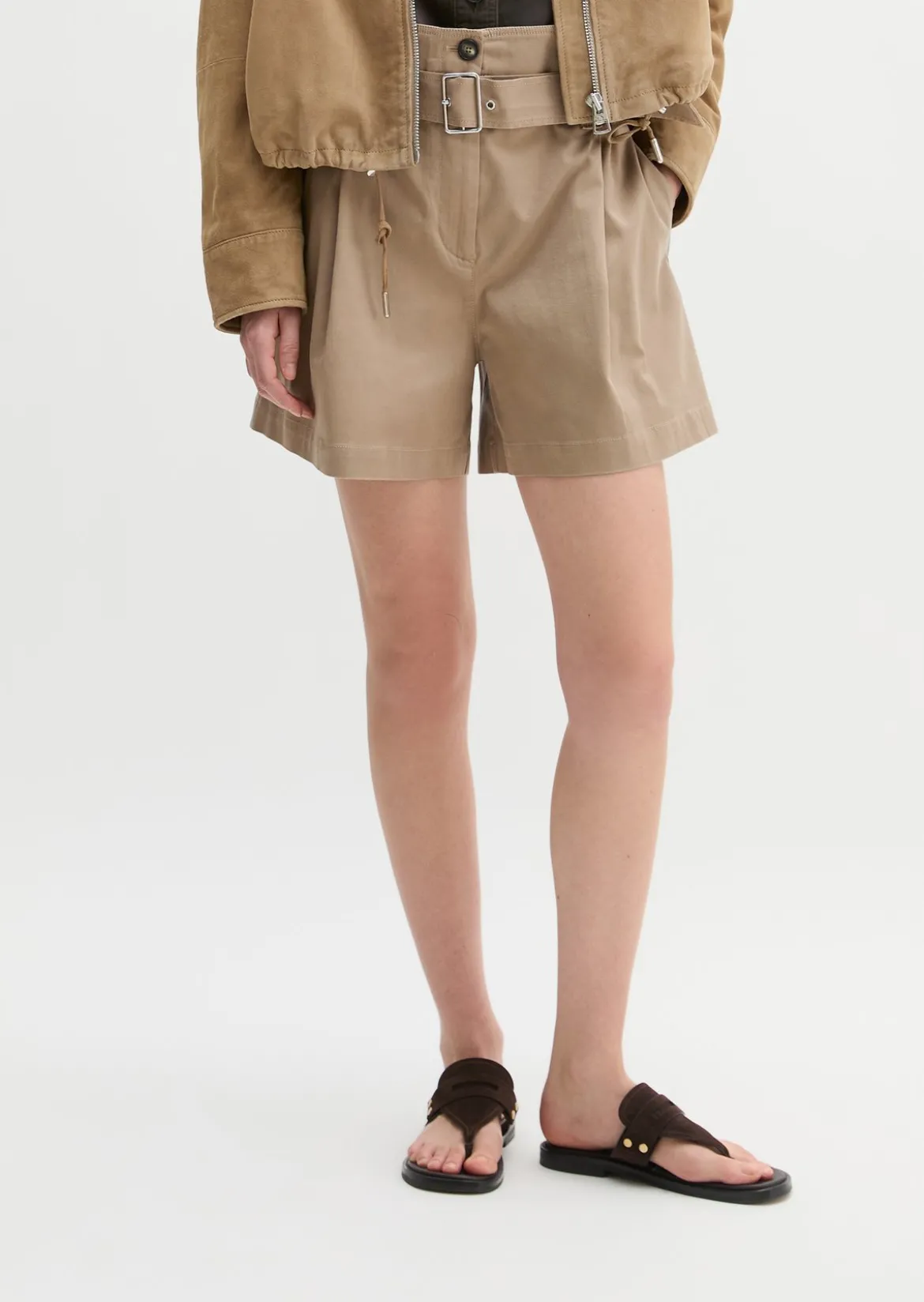 Paperbag-Shorts wide aus Bio-Baumwolle-TENCEL™ Lyocell-Stretch