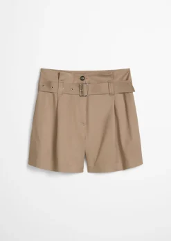 Paperbag-Shorts wide aus Bio-Baumwolle-TENCEL™ Lyocell-Stretch