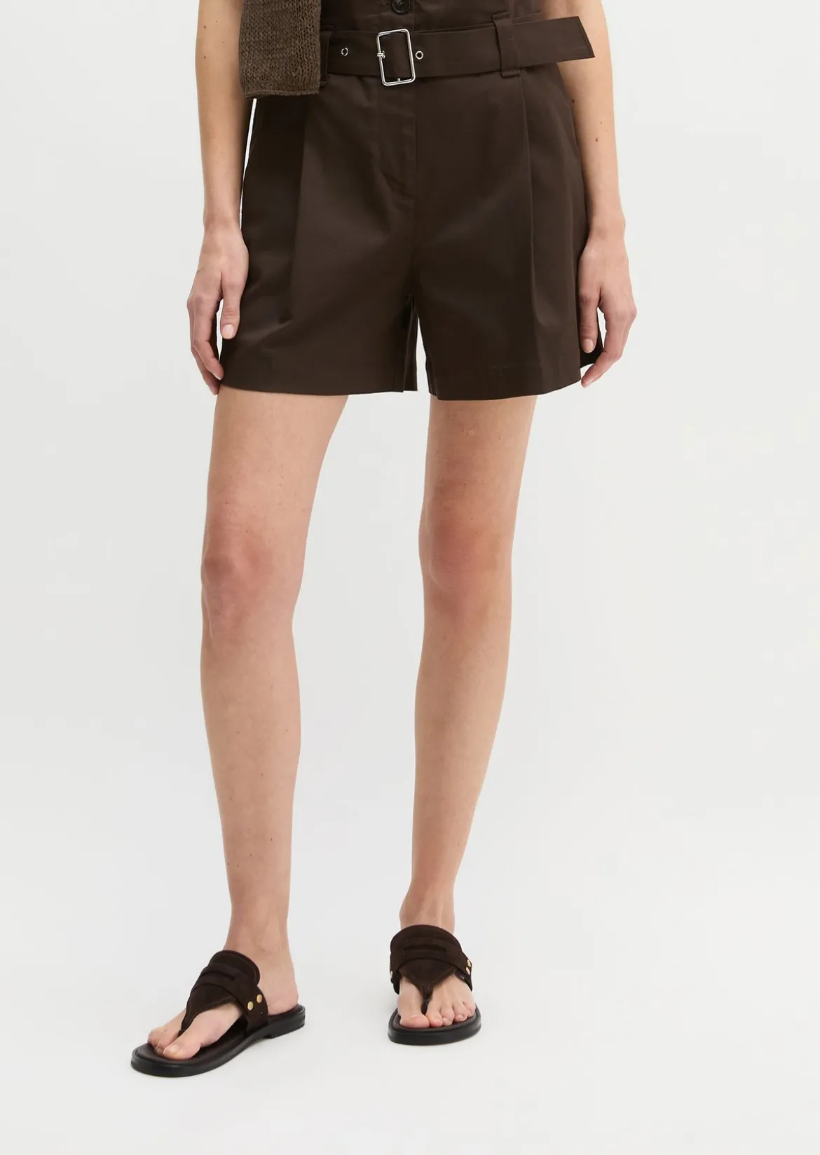 Paperbag-Shorts wide aus Bio-Baumwolle-TENCEL™ Lyocell-Stretch