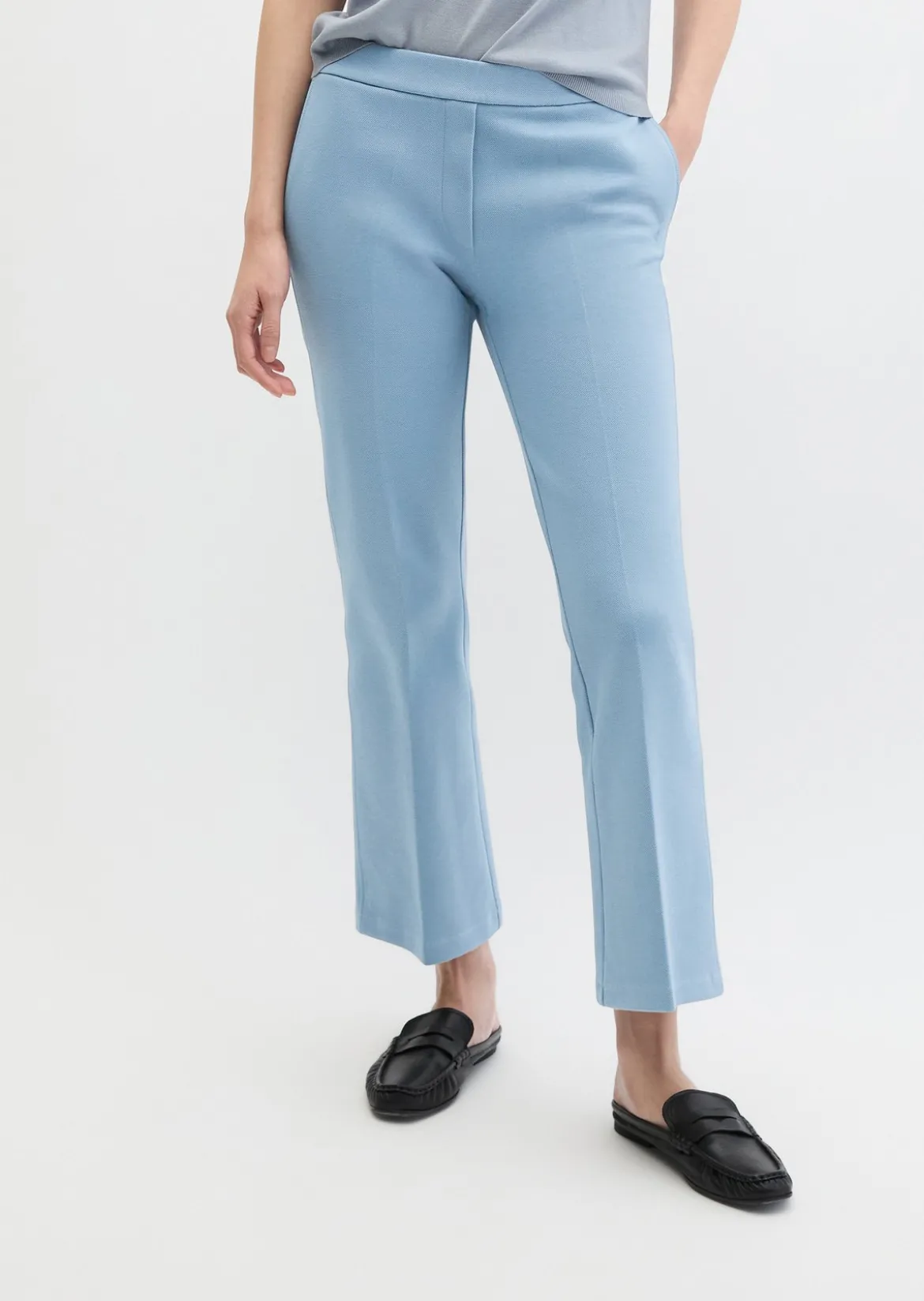 Piqué-Jerseypants slim cropped aus Organic Cotton-Mix