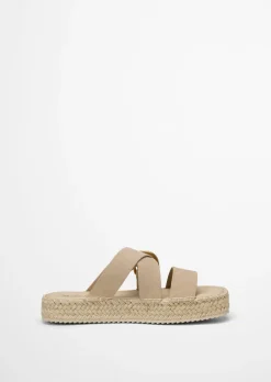 Plateau-Pantolette Model Clarissa mit Velourslederriemen