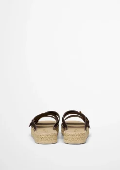 Plateau-Pantolette Model Clarissa mit Velourslederriemen