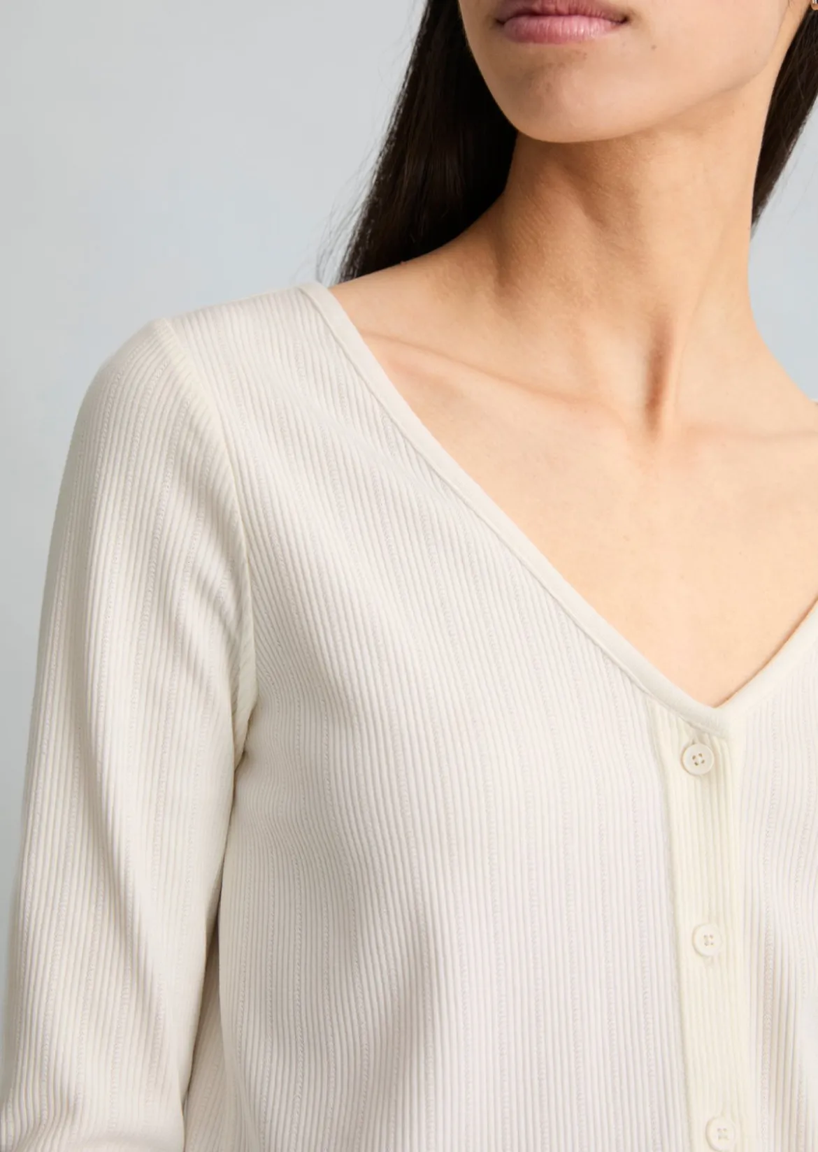 Pointelle-Cardigan slim aus Bio-Baumwolle-Mix
