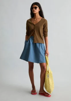 Pointelle-Cardigan slim aus Bio-Baumwolle-Mix