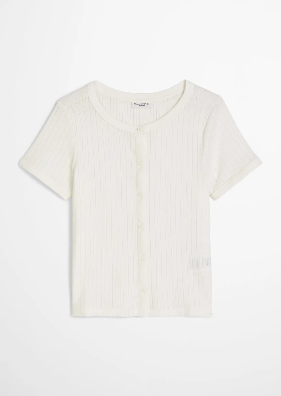 Pointelle-Kurzarm-Cardigan regular aus weichem Baumwoll-Jersey