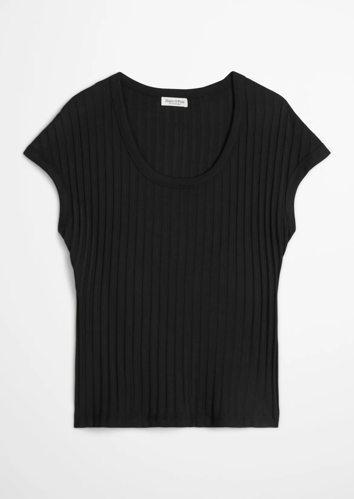 Pointelle-T-Shirt slim aus softem Modal-Organic-Cotton-Mix