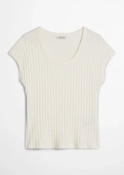 Pointelle-T-Shirt slim aus softem Modal-Organic-Cotton-Mix